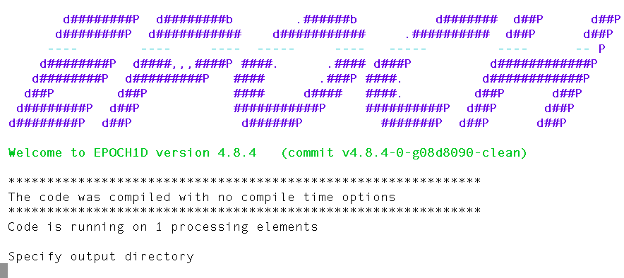 The EPOCH1D splash page